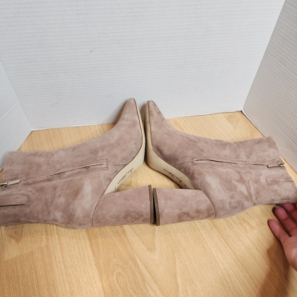 Sam Edelman 10W Suede Leather Codie Square Toe Bootie Nude Beige - Picture 12 of 16